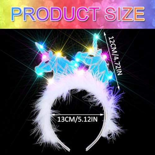 GORTIN LED Light Up Horse Horn Costume Headband Hair Accessory