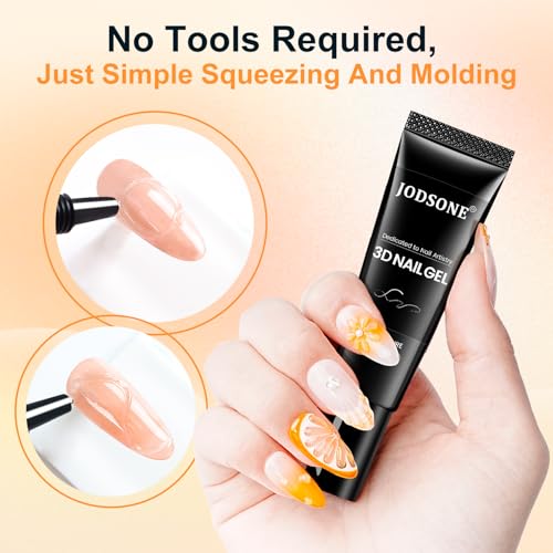 JODSONE Clear 3D Nail Sculpting Gel - 15g No Wipe Texture Molding Gel