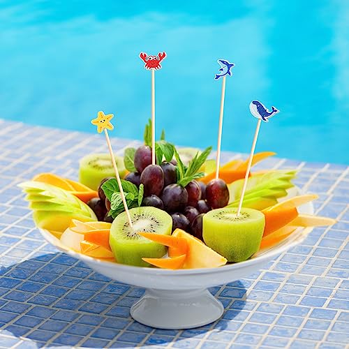 100Pcs Sea Animals Toothpicks - Cute Fish Theme Cocktail Picks