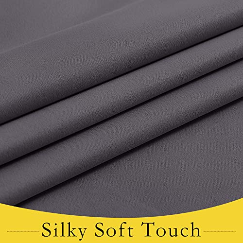 NICETOWN Grey Blackout Curtain for French Doors, 30"W x 72"L