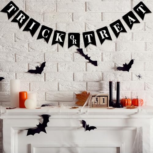 JijAcraft Halloween Trick or Treat Paper Banner - Pre-Strung Decor