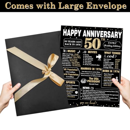 50th Anniversary Signature Card - Large Black & Gold Design