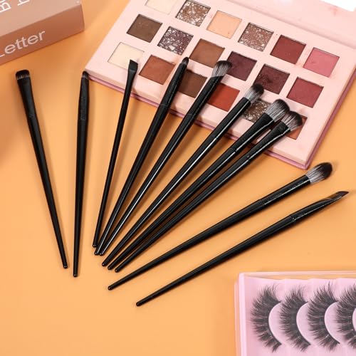 10-Piece Professional Eye Makeup Brush Set Synthetic Blending Brushes