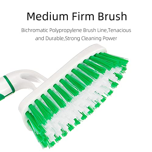 2-Pack Ergonomic Scrub Brushes with Long Handle - Green & White