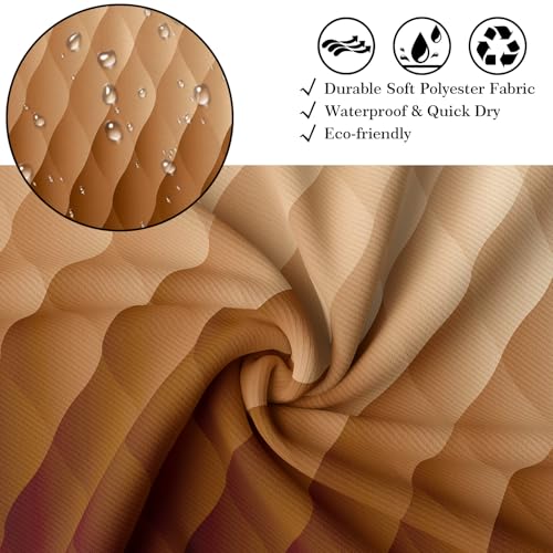 Brown Ombre Shower Curtain 70" x 72" - Waterproof Fabric with Geometric Design