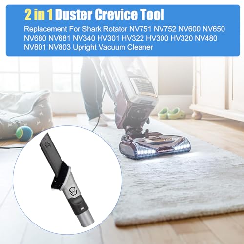 2-in-1 Crevice & Duster Tool for Shark Vacuums - Extended Reach Brush Attachment