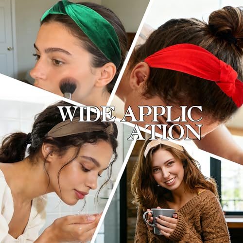 Esitrormi 6-Piece Velvet Knotted Headbands Non-Slip Hair Accessories