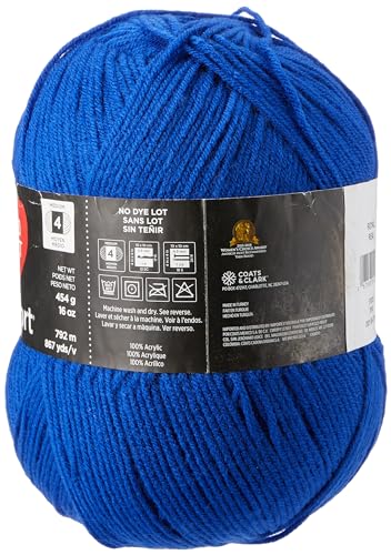 Red Heart Comfort Yarn Royal - Medium Weight, 4oz/16oz, 100% Acrylic