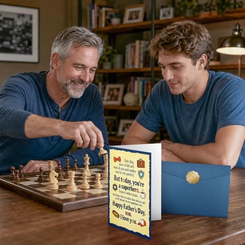 Funny Father's Day Card for Son | Humorous Greeting Card with Envelope