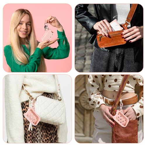 Silicone Case for Touchland Hand Sanitizer Spray Pink Cute Cat Cover with Keychain