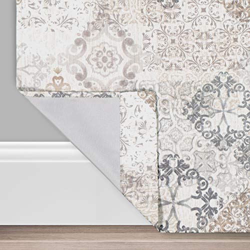 Eclipse Martina Medallion Blackout Thermal Insulated Grommet Top Curtains for Bedroom, Single Panel, 40" x 63", Taupe