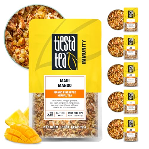Tiesta Tea Maui Mango Loose Leaf Herbal Tea - 25 Cups, 6 Pack Pouch