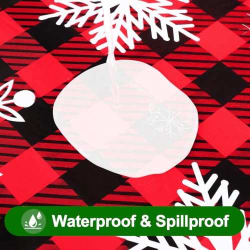 Fitted Christmas Tablecloth for 42-50 Inch Round Tables - Black & Red Variation
