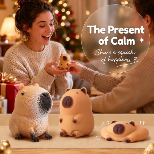JIAHO Capybara Stress Balls - Cute Animal Fidget Toys for Anxiety Relief