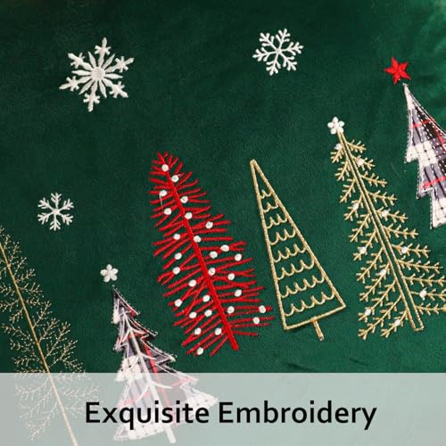 Christmas Pillow Covers 24x24 Set of 2 Green Xmas Tree Decorative Pillowcases