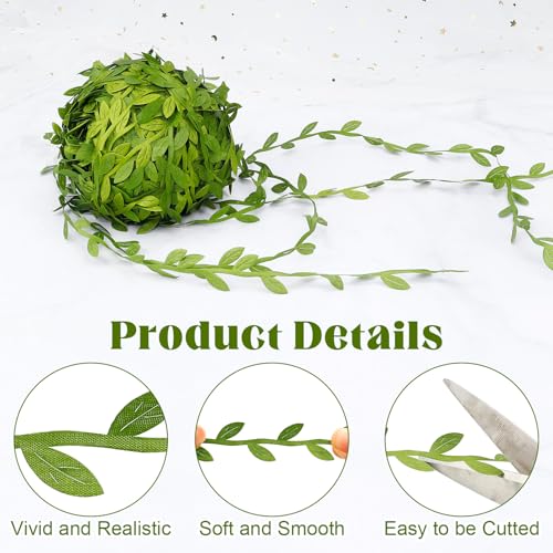 VICROIC 265ft Artificial Leaf Ribbon Vine for DIY Crafting and Decor