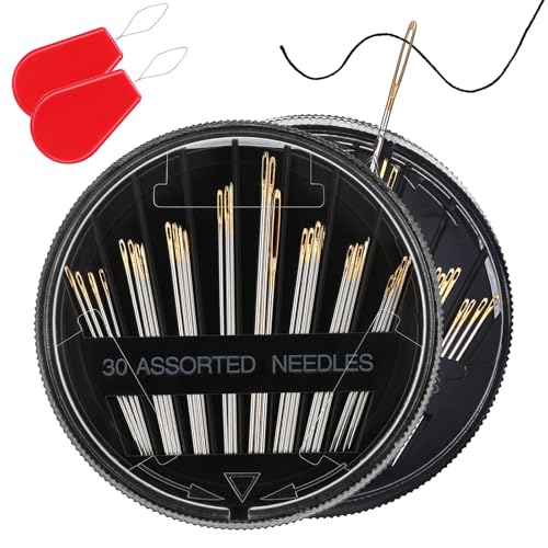 60 Pack Hand Sewing Needles Kit - Large Eye Embroidery Needles