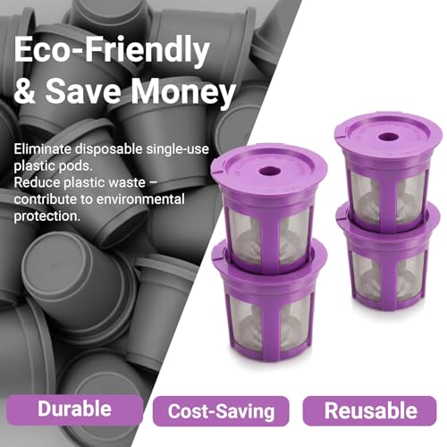 Reusable K Cups for Keurig 1.0 & 2.0 - 6 Pack Eco-Friendly Coffee Pods