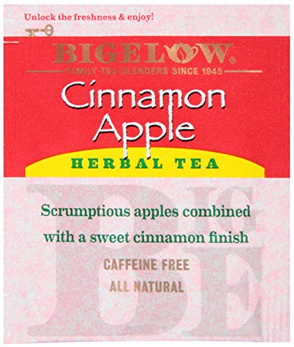 Bigelow Cinnamon Apple Herbal Tea Bags - 28 Count Box (All Natural)