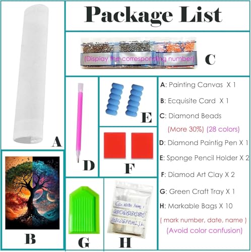 Tree of Life 5D Diamond Painting Kit for Adults Full Drill 12x16 In