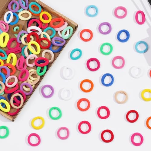 Cotton Baby Hair Ties 150PCS - Soft Seamless Elastic Hair Bands for Toddler Girls