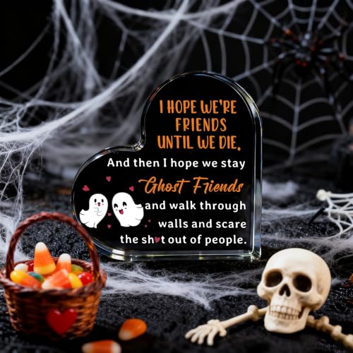 Best Friend Boo Basket Stuffers - Heart-Shaped Ghost Plaque