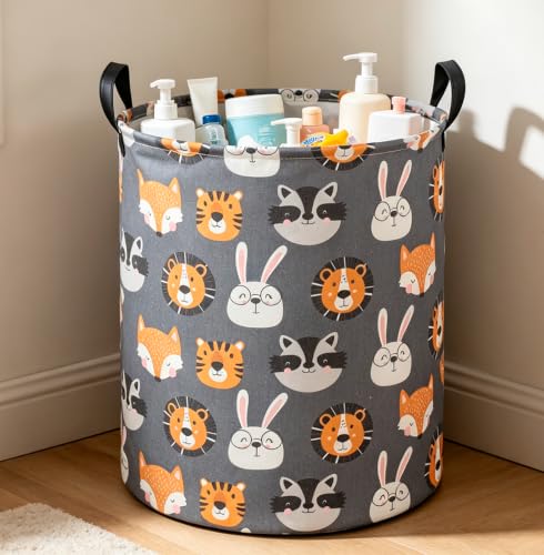 CLOCOR Collapsible Kids Laundry Basket - Animal Print Storage Hamper