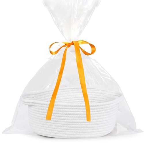 ABenkle Decorative Boho Rope Woven Storage Basket - 12" X 8" X 5" for Nursery & Dog Toys