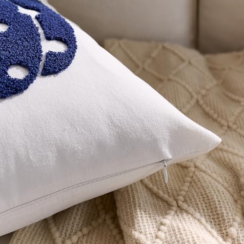 Set of 2 Blue Pumpkin Fall Pillow Covers 16x16 for Autumn Decor