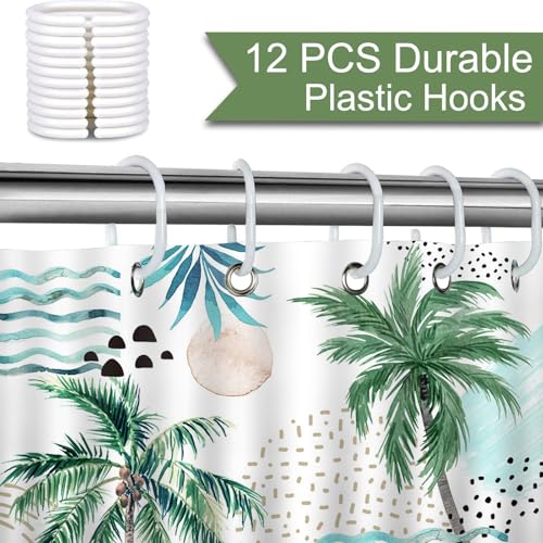 Mocsicka Tropical Shower Curtain 72x72 Inches Waterproof Polyester with Hooks