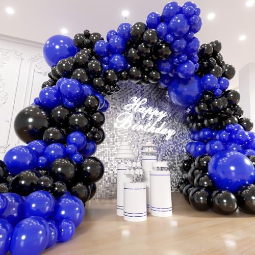 EICUECUE Blue and Black Balloon Arch Kit - 154 Pcs for Parties