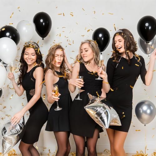 EMART 12 Inch Black Balloons - 100 Pack Latex Party Balloons
