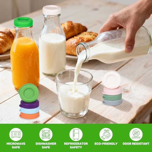Reusable Silicone Milk Bottle Caps - 48mm Leak-Proof Lids