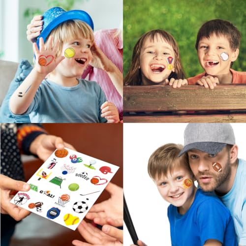 Ceiba Tree 100 Pcs Sports Temporary Tattoos Basketball Soccer Baseball