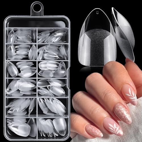 Short Stiletto Gel Nail Tips 240pc Clear Full Cover Press On Nails