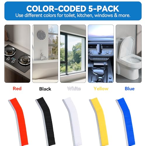 5-Pack Crevice Cleaning Brush Set, Multicolor Hard Bristle Gap Cleaner