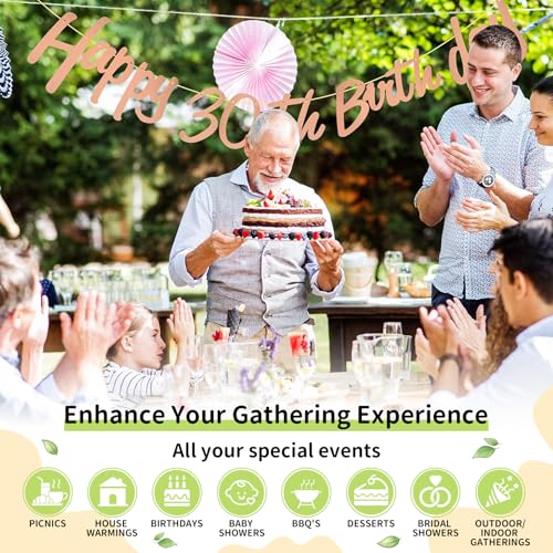 LANLISA Green Disposable Paper Plates Set 100 Count - 50 7-Inch & 50 9-Inch