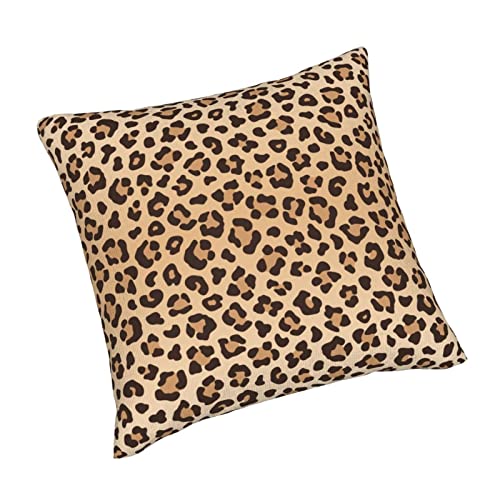 Leopard Print Velvet Throw Pillow Covers 18x18, Set of 2