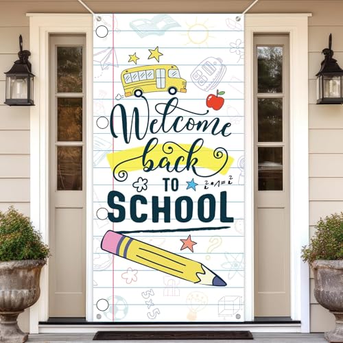 Welcome Back to School Door Cover - 72.8" Fabric Banner & Photo Backdrop