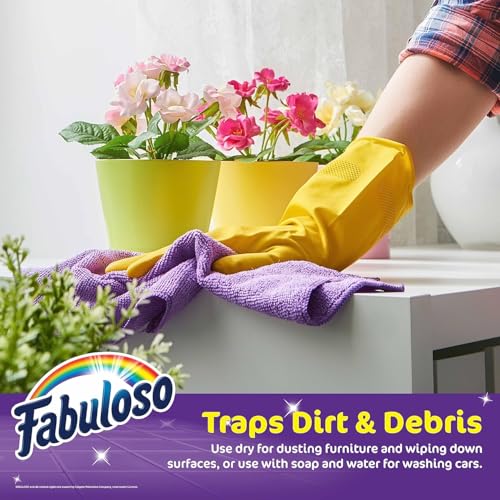 Fabuloso Microfiber Cleaning Cloths - 13x13, 8 Ct, Lint-Free & Reusable