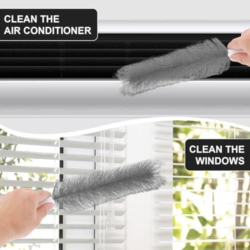 Yuanchu Gray 2-Pack Bendable Fan & Vent Cleaning Brushes Microfiber Dusters