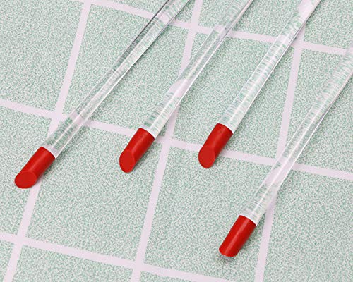 Nail Cuticle Pusher 4 Pack with Soft Red Rubber Tip & Plastic Handle
