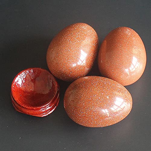 40x30mm Goldstone Quartz Gemstone Egg with Stand - Home Decor