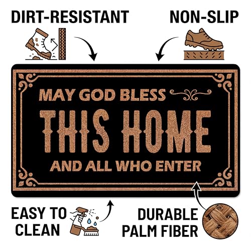 Funny Welcome Door Mat | Durable Indoor/Outdoor Rubber Doormat 30"x17"