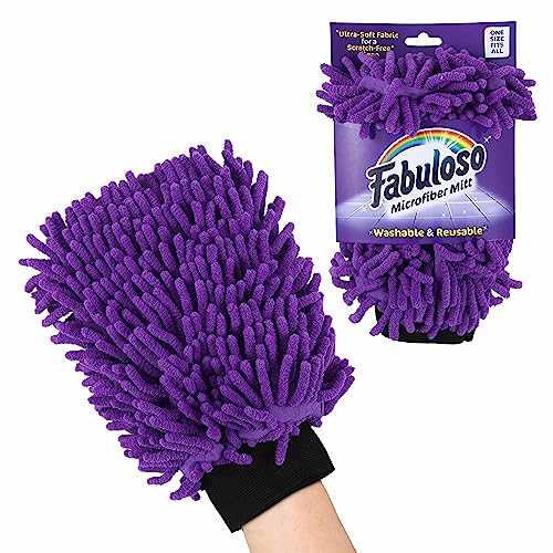 Fabuloso Microfiber Cleaning Mitt - Reusable Dusting Glove, Purple