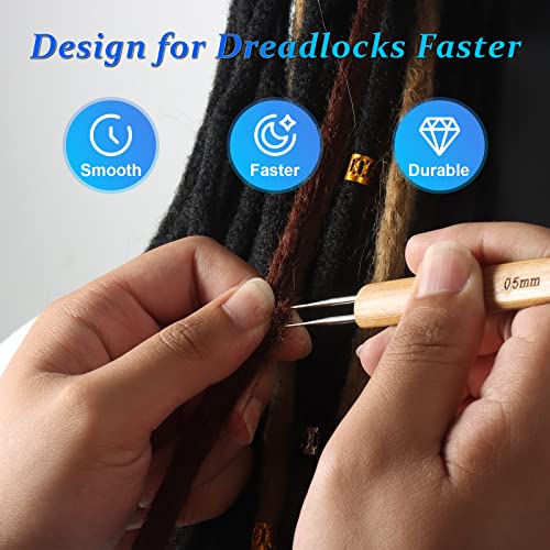 AGBOLO 6PCS Dreadlock Crochet Needle Set – 0.5mm Durable Hooks