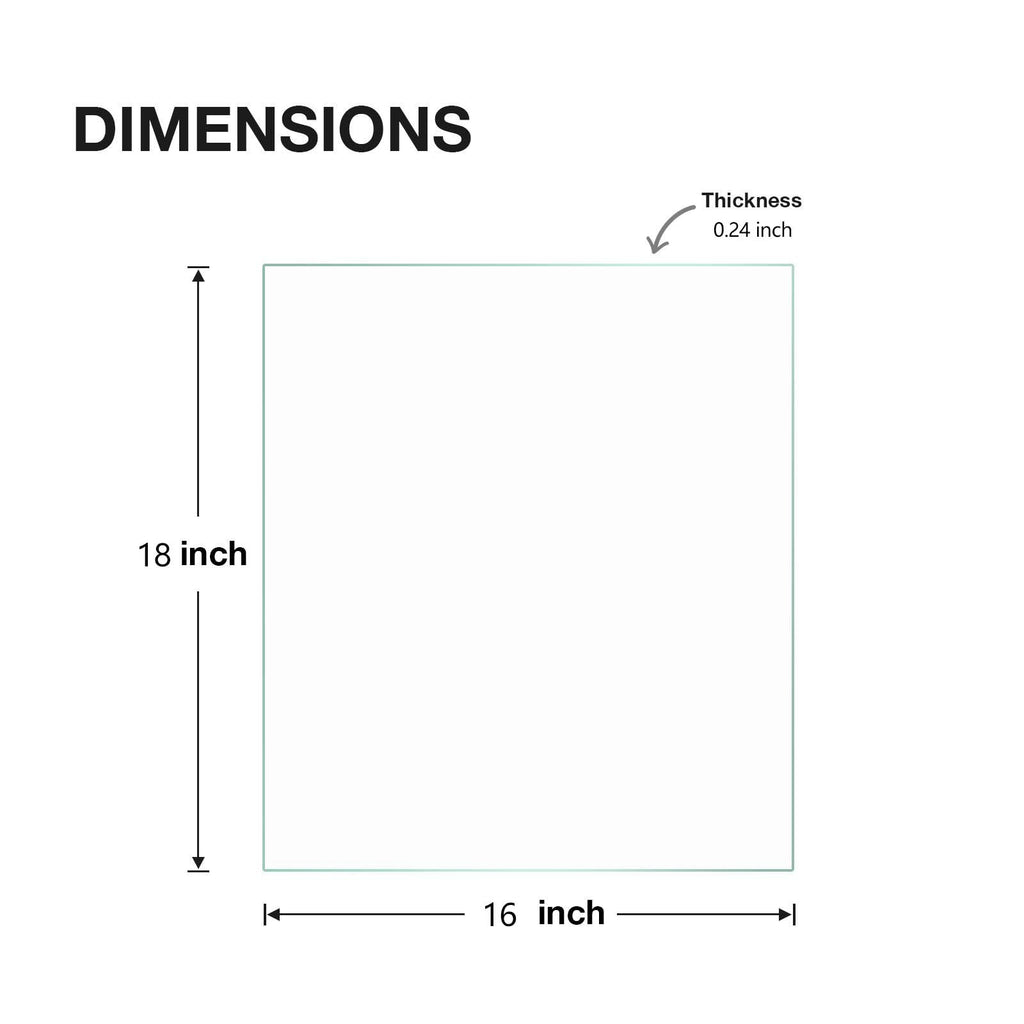 Virelix Rectangle Tempered Glass Table Top, Clear Surface 1/4" Thick Flat Polished Edge for Furniture Protection Patio Dining Coffee End Tables