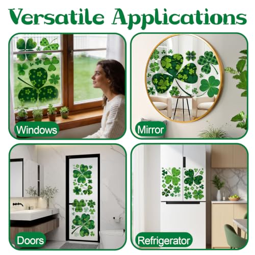 St. Patrick's Day Window Clings - 9 Reusable Shamrock Decals