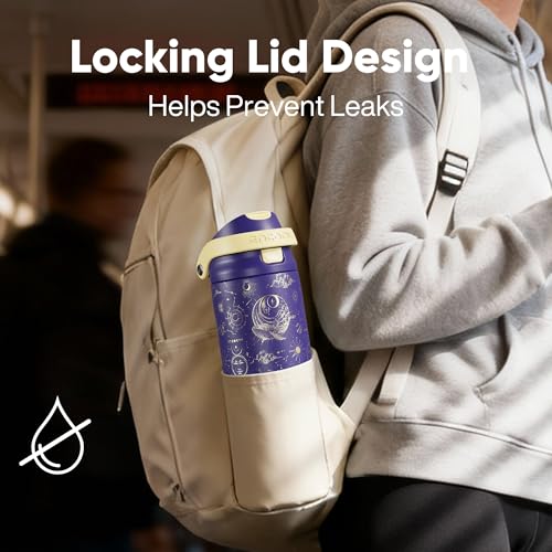 ENCOOL 24 oz Leakproof Insulated Water Bottle with Straw