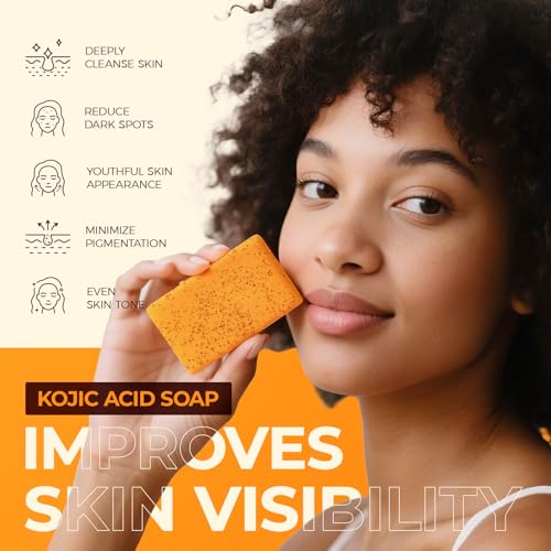 Inlifay Turmeric Kojic Acid Soap Dark Spot Corrector Bar 80g